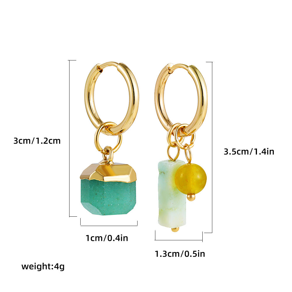 Wholesale love asymmetric earrings 18K gold stainless steel earrings