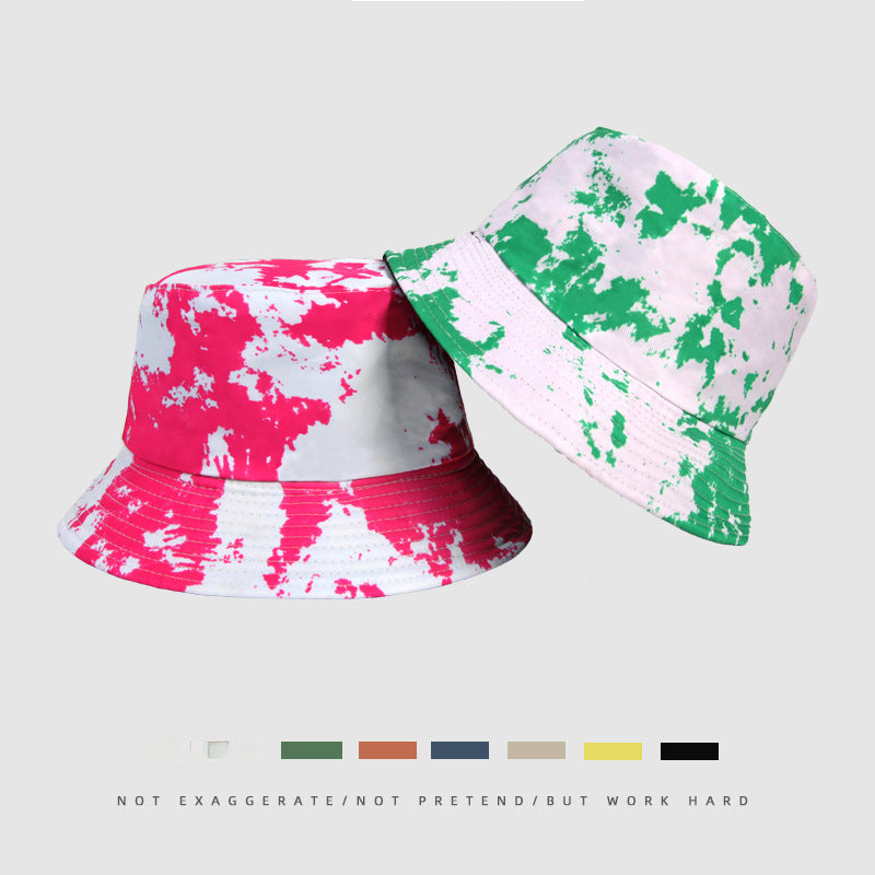 Wholesale  Printed Pattern Fisherman's Hat Tie-Dyed Double-Sided Basin Hat Bucket Hat