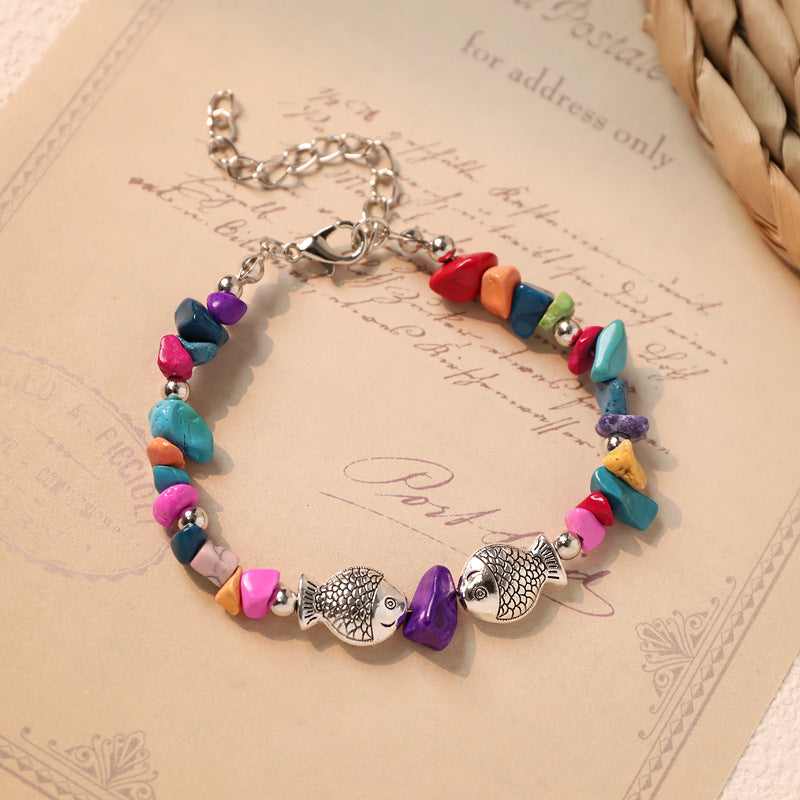 Wholesale Vintage Ethnic Mori Bracelet Niche Design Artistic Silver Amethyst Butterfly Bracelet Women' s New Chinese Accessories