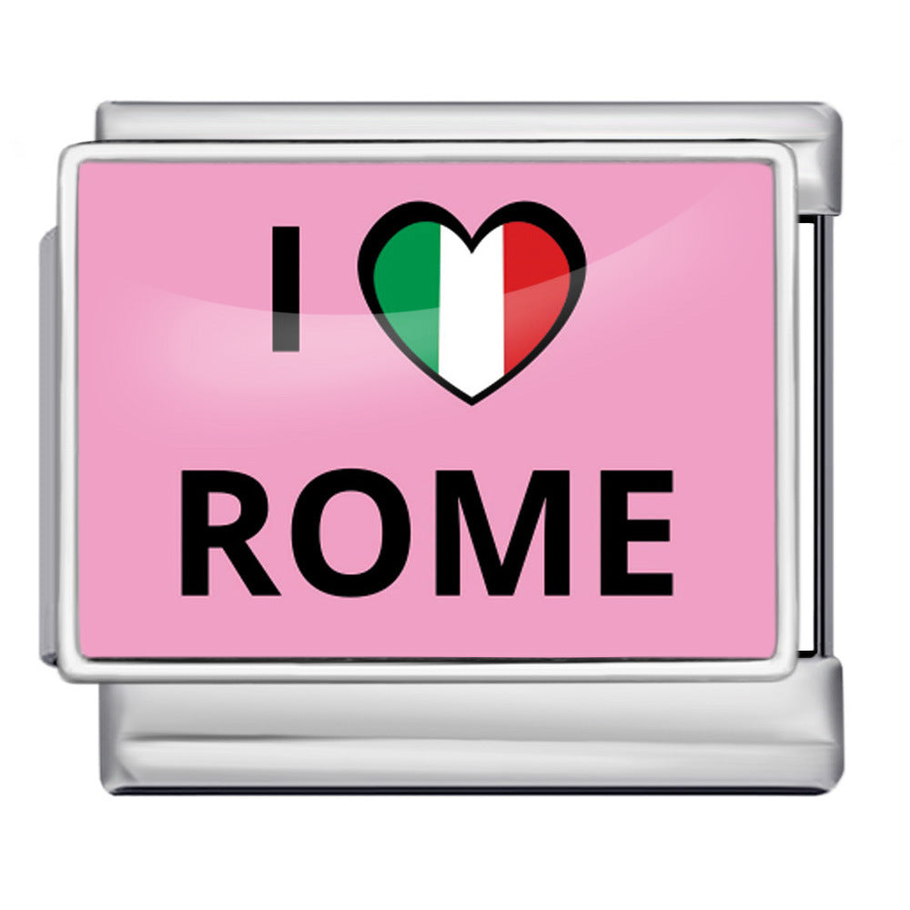 Wholesale Italian Charm Bracelet 9mm DIY  image style English landmark Creative Stainless Steel Composable Bracelet