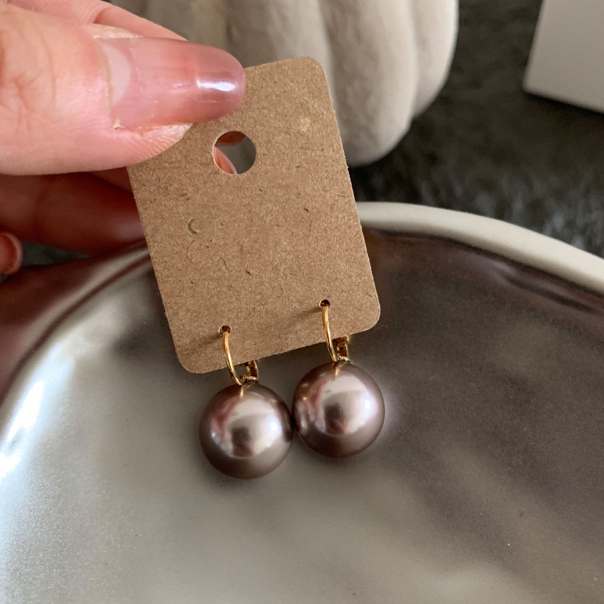 Wholesale Real Gold Plated Pearl Earrings ACC-ES-KJ022