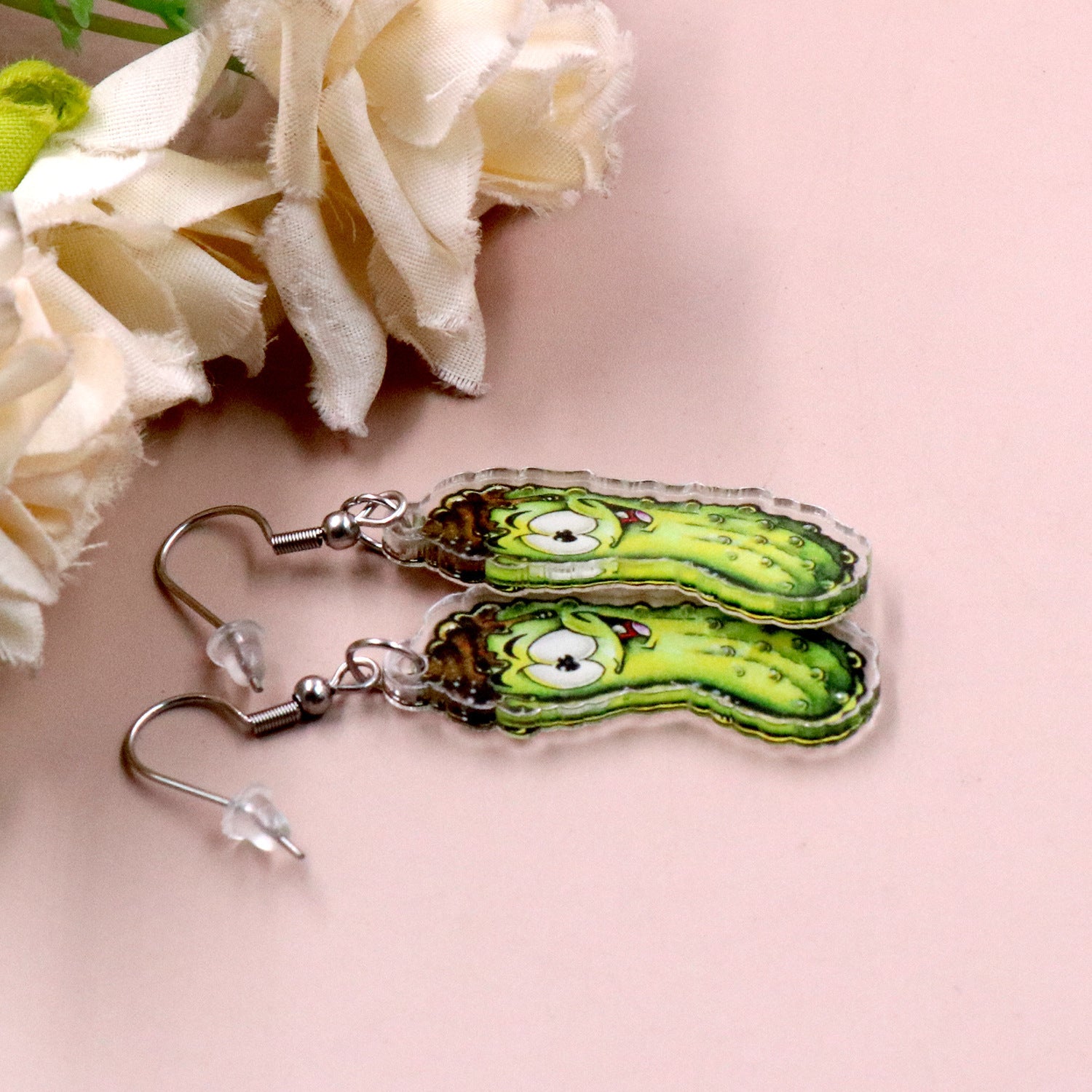 Wholesale Vegetable Pickled Cucumber Acrylic Earrings ACC-ES-AnDao016