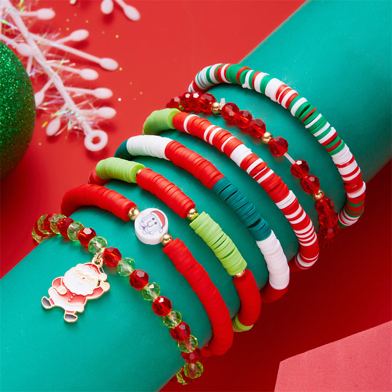 Wholesale Polymer clay beaded bracelet Christmas ornaments