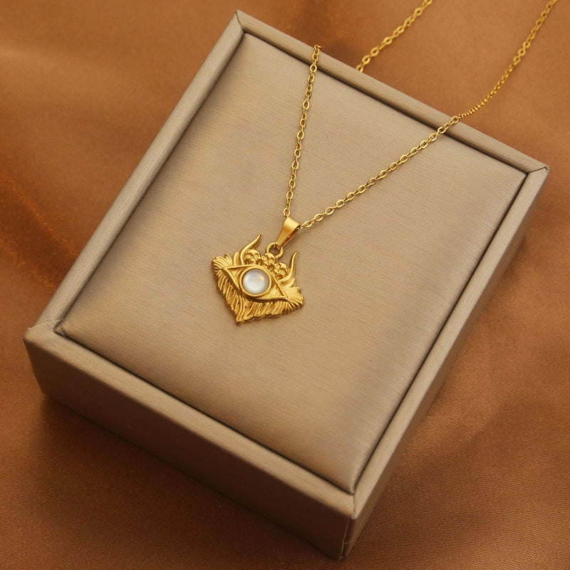 Wholesale Titanium steel necklace non-fading fritillary shell love pendant  clavicle chain