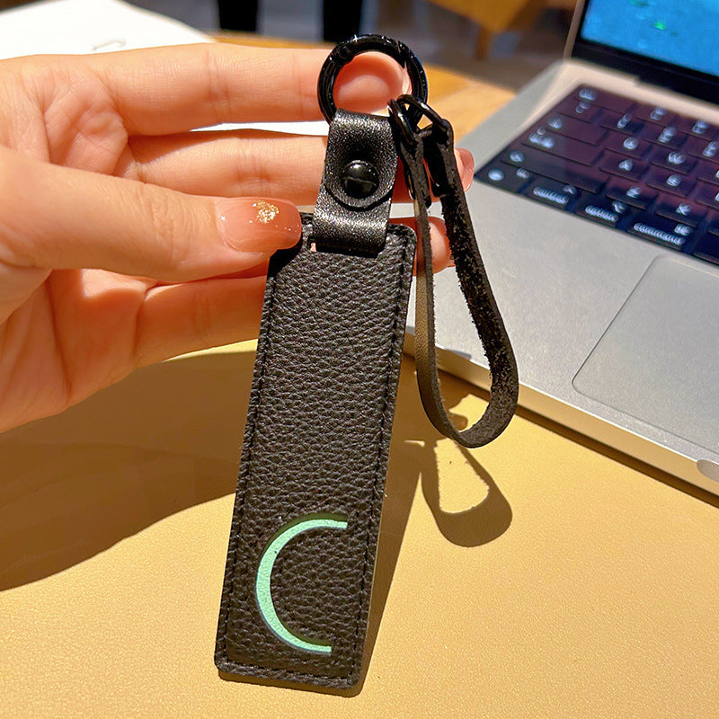 Wholesale Leather 26 Letter Keychain Chic Car Key Accessory Decorative Bag Charm