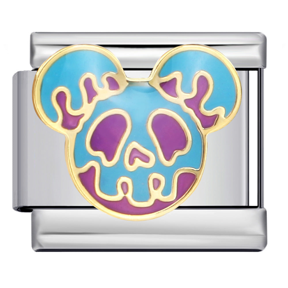 Bracelet de charme italien 5pcs 5pcs 9 mm BRACET DE CARTOONES ANIMALES CARTOONS ANIMAL