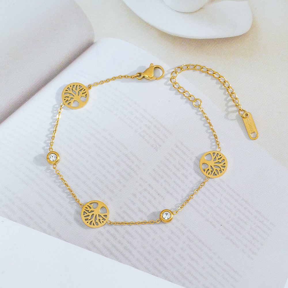 Wholesale Korean-Inspired Titanium Steel Zircon Bracelet - Chic Fashion Accessory for Gift or Boutique Resale