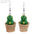 Wholesale fun mini three-dimensional succulent cactus earrings