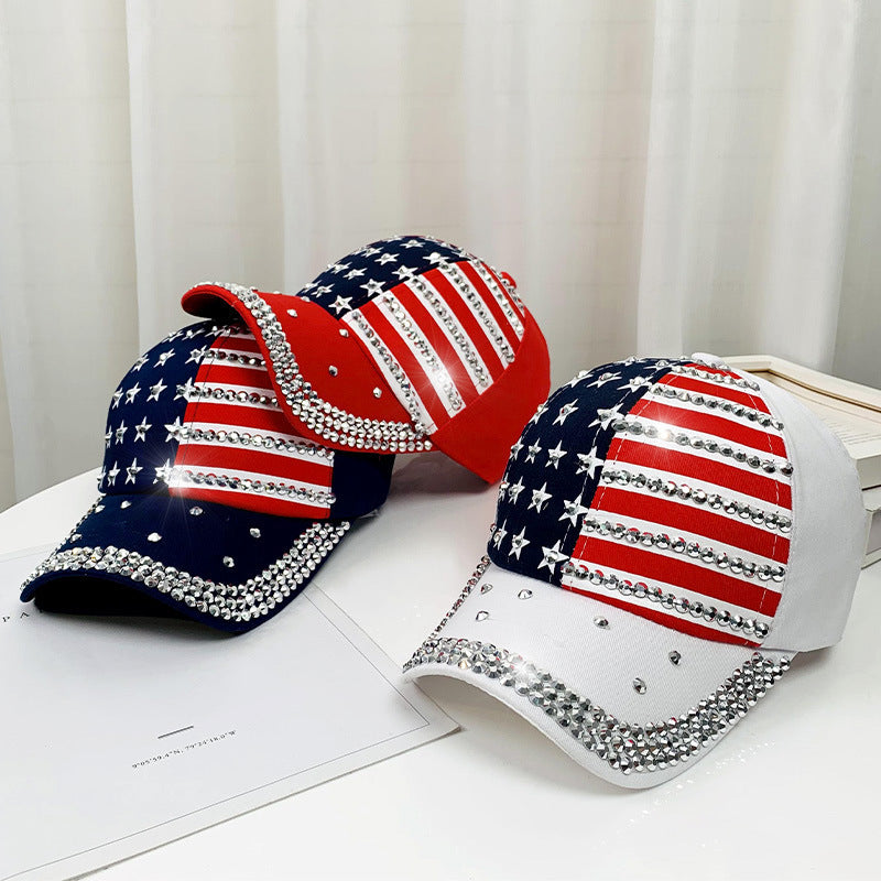 Wholesale  Sunscreen Hat Fashionable Diamond-encrusted Five-pointed Star Baseball Cap