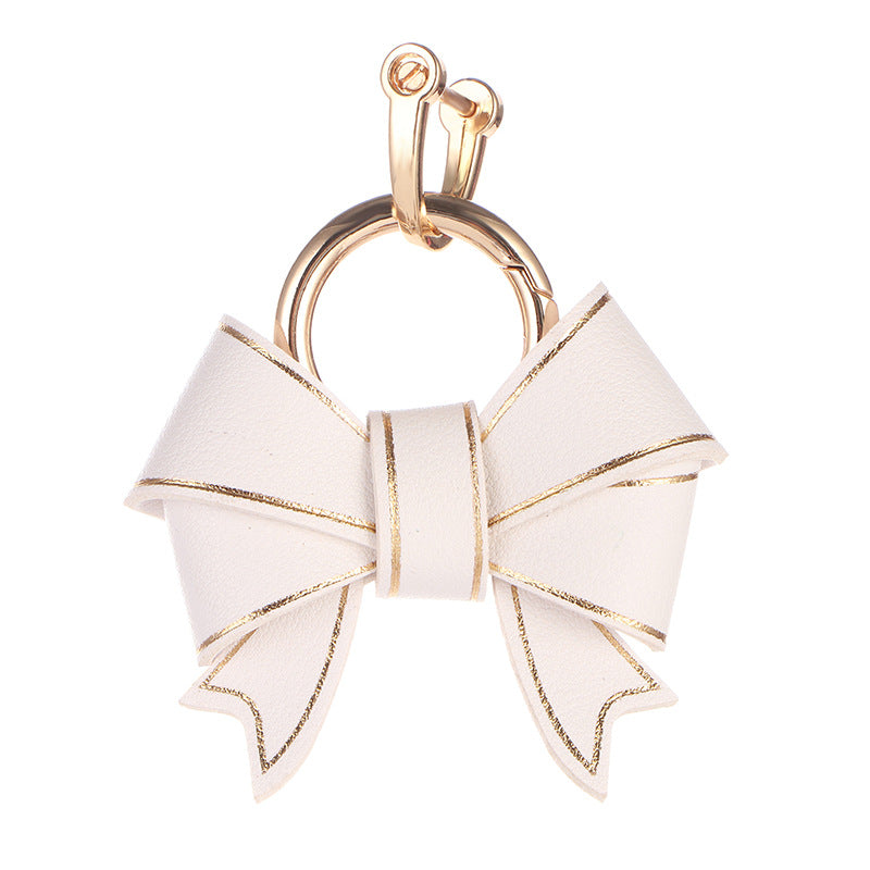 Wholesale multi-color fashion  leather bow keychains