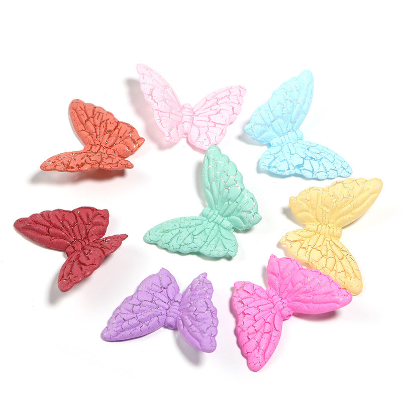 Wholesale 100pcs Acrylic Two-color Gradient Butterfly Beaded DiIYMobile Phone Chain Keychain Pendant Accessories ACC-BDS-BLG042