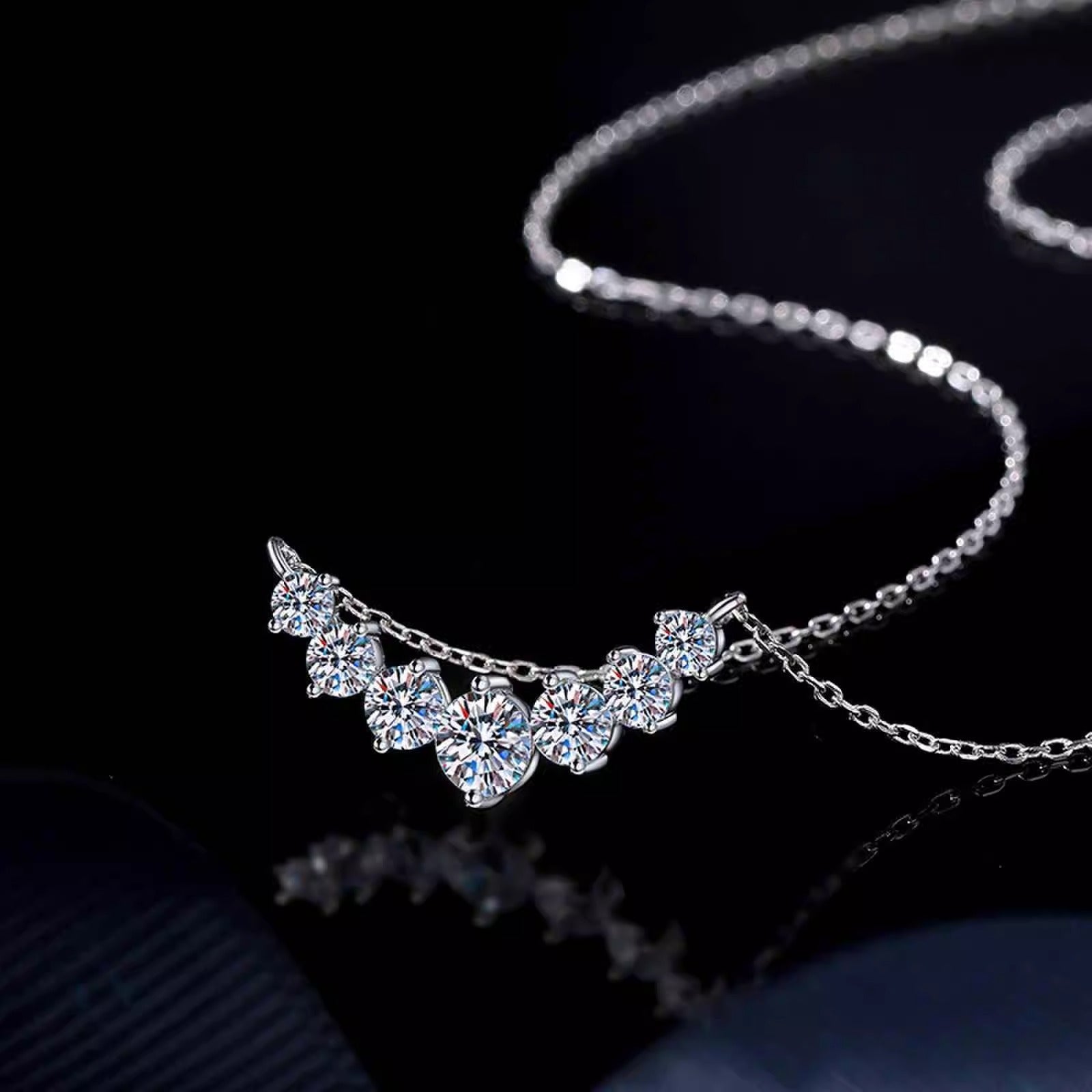 Wholesale 925 Sterling Silver Smile Seven Princess Necklace