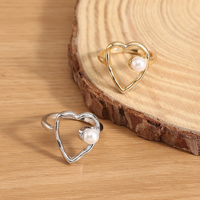 Wholesale Heart-shaped hollow heart ring