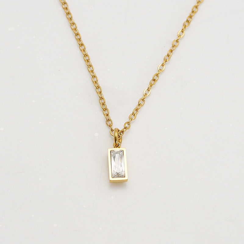 Wholesale Stainless steel December birthstone necklace