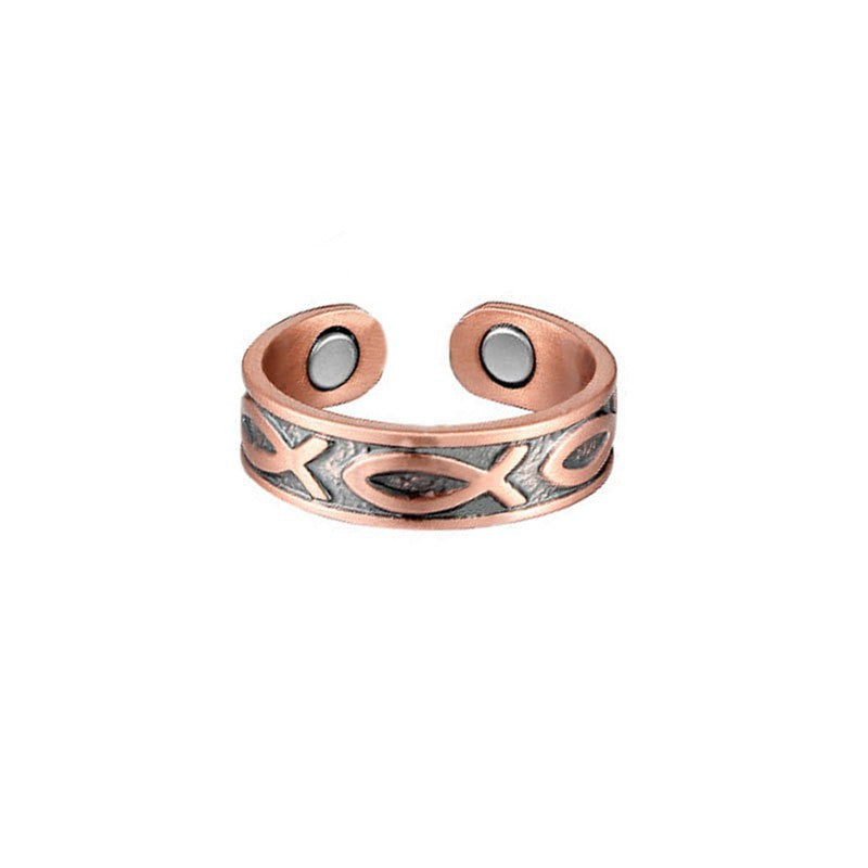 Wholesale  Double Magnet Ring Metal Glossy Creative Jewelry