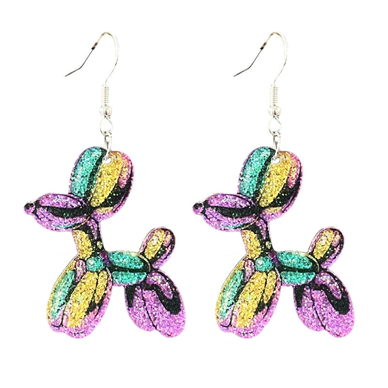 Wholesale 2pcs/ pack Acrylic Carnival Bow Earrings