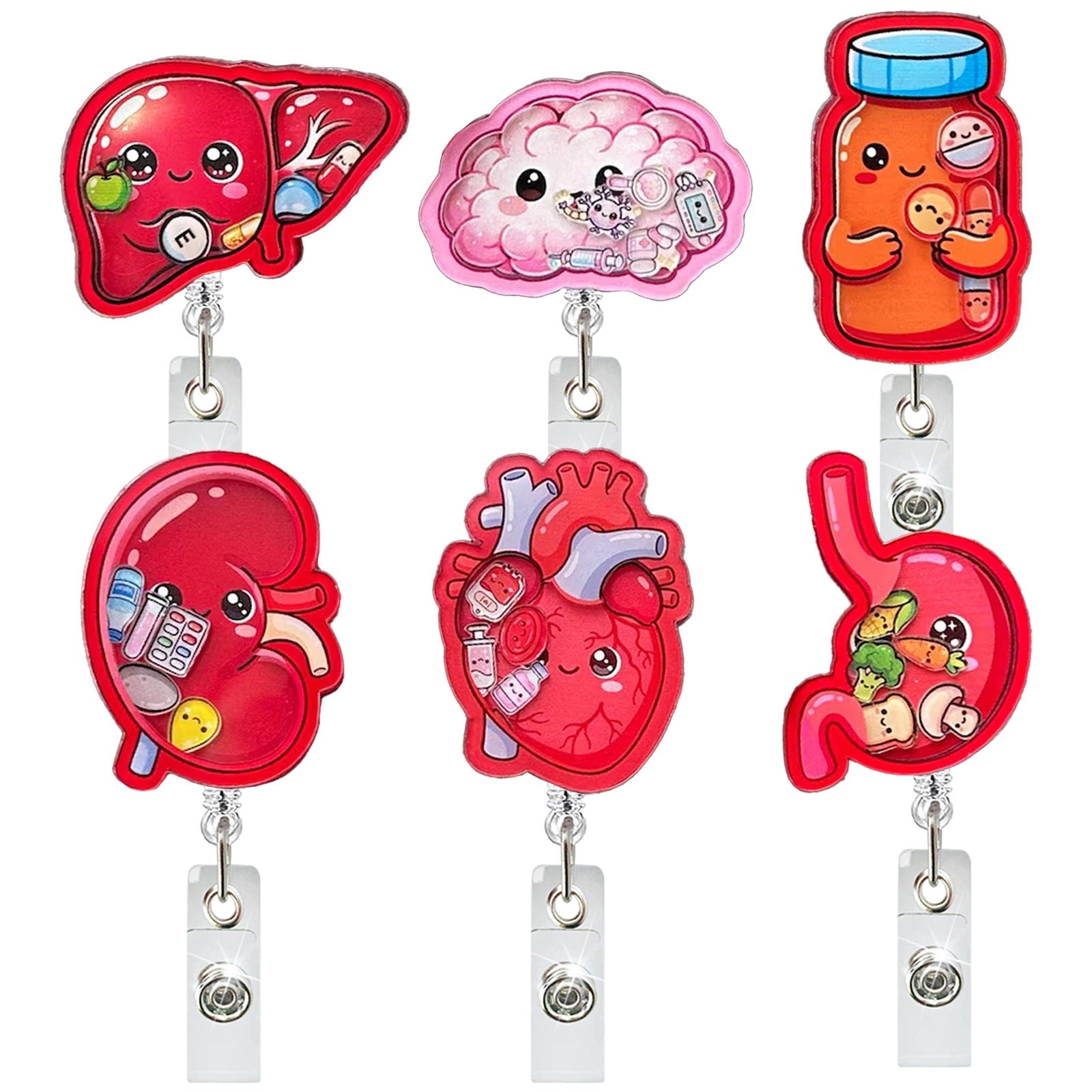 Wholesale ABS Retractable Badge Reel Stylish Heart Scroll Design for Medical Staff