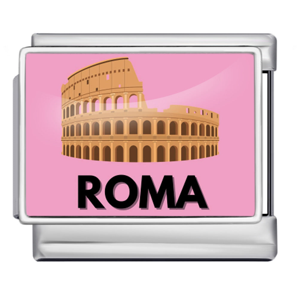 Wholesale Italian Charm Bracelet 9mm DIY  image style English landmark Creative Stainless Steel Composable Bracelet