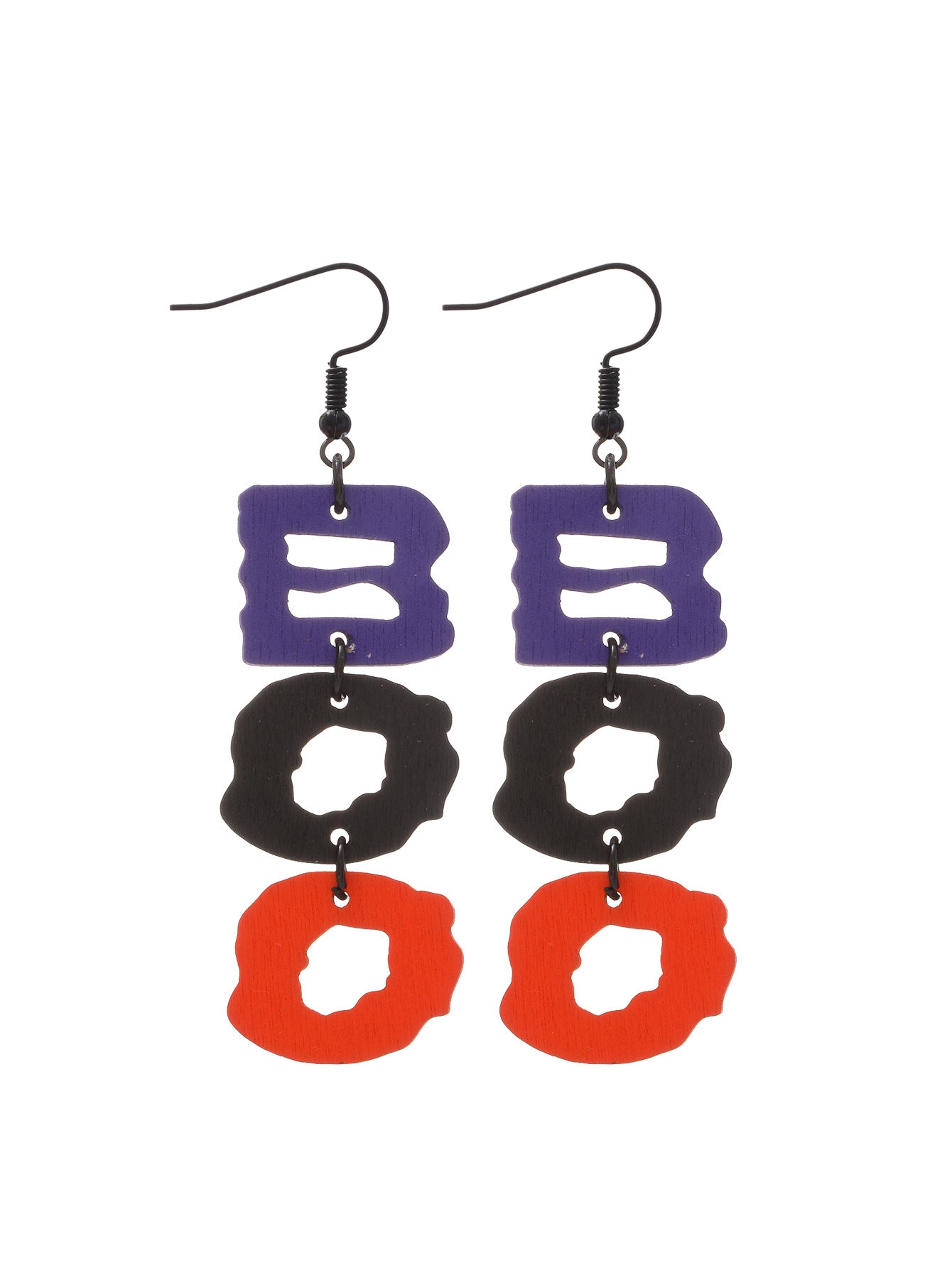 Wholesale Wood Flower Skull Pumpkin Earrings