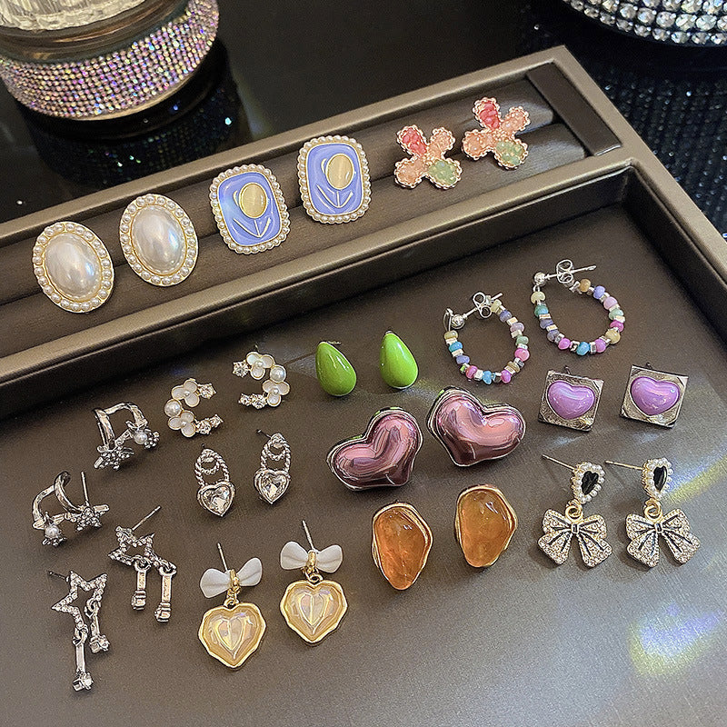 Wholesale 925 Silver Needle Pearl Earrings Bow Knot Stud Earrings Retro Vintage Earrings ACC-ES-SenWai002