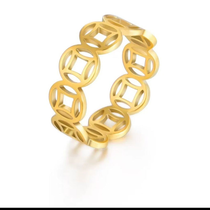 Wholesale titanium steel hollow ring