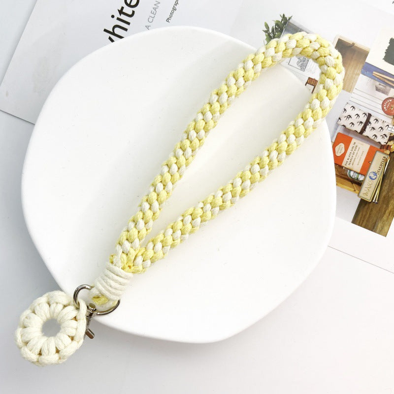Wholesale Handmade Woven Keychains Flower Corn Knot Lanyard Keychain ACC-KC-Huaien002