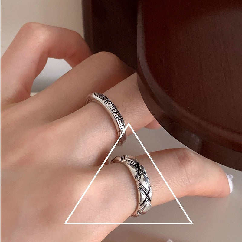 Wholesale Vintage distressed 925 silver heart ring