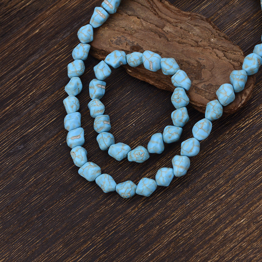 Wholesale Retro Bohemian Turquoise Beaded Jewelry Set with Bracelet Necklace Earrings - Chic Alloy Party Wear Accessory