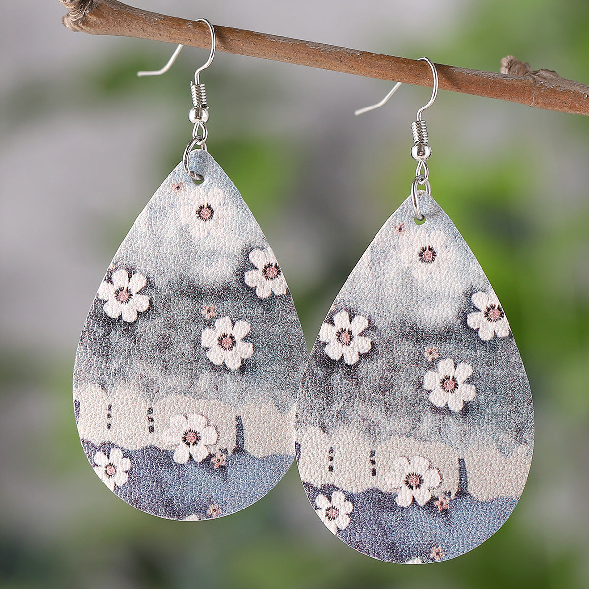 Wholesale Leaves Flowers Leopard Feather Earrings
