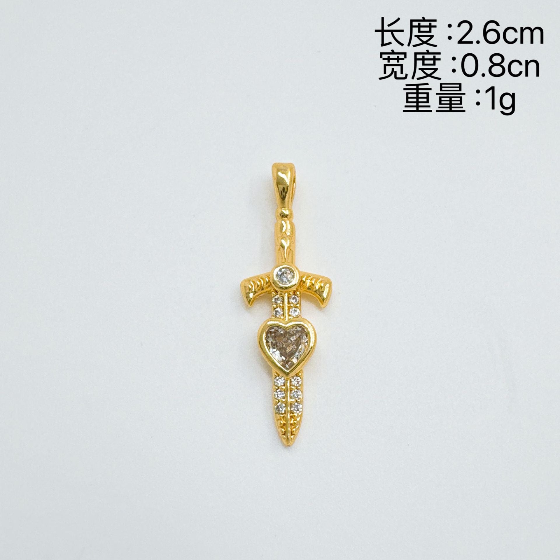 Wholesale Gold Plated Copper Cross Sword Pendant Necklace European Style Fashion Accessory for Women