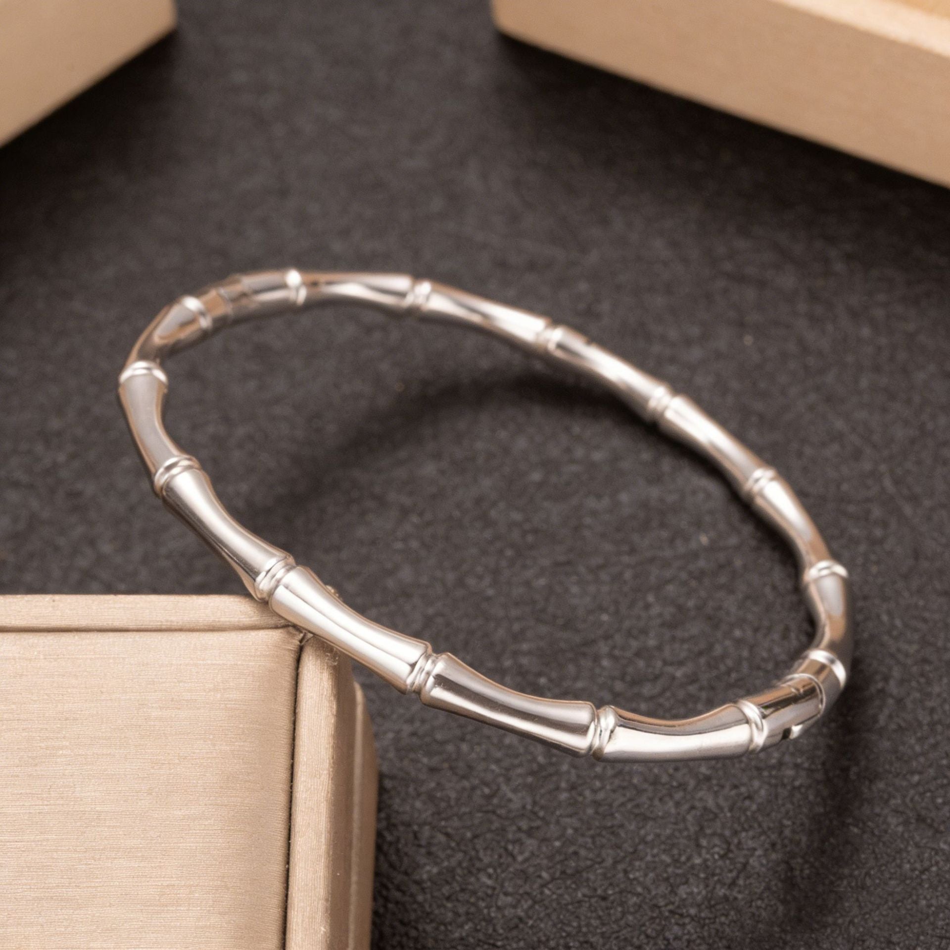 Wholesale Stainless Steel Plated Creative Geometric Bamboo Knot Bracelet