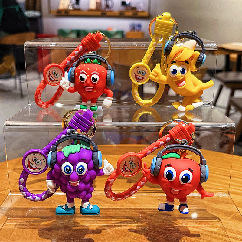 Wholesale Cartoon PVC Soft Glue Cute Fruit Keychains ACC-KC-HangLi011