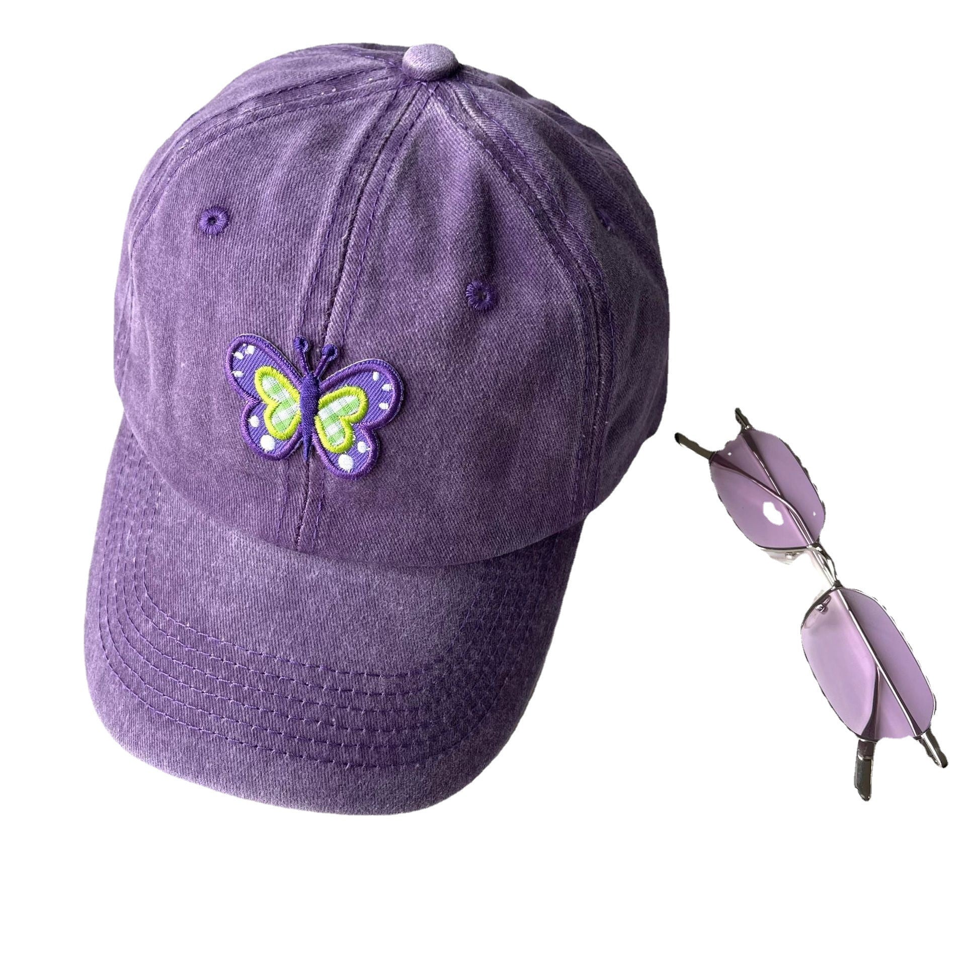 Wholesale Purple Butterfly Cotton Baseball Caps ACC-HT-EnLong001