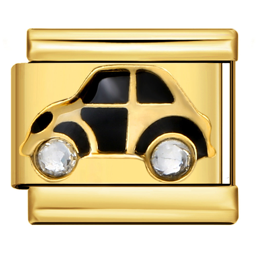 Wholesale Italian Charm Bracelet 9mm DIY Splicing Removable Fire Engine Series Stainless Steel Composable Bracelet