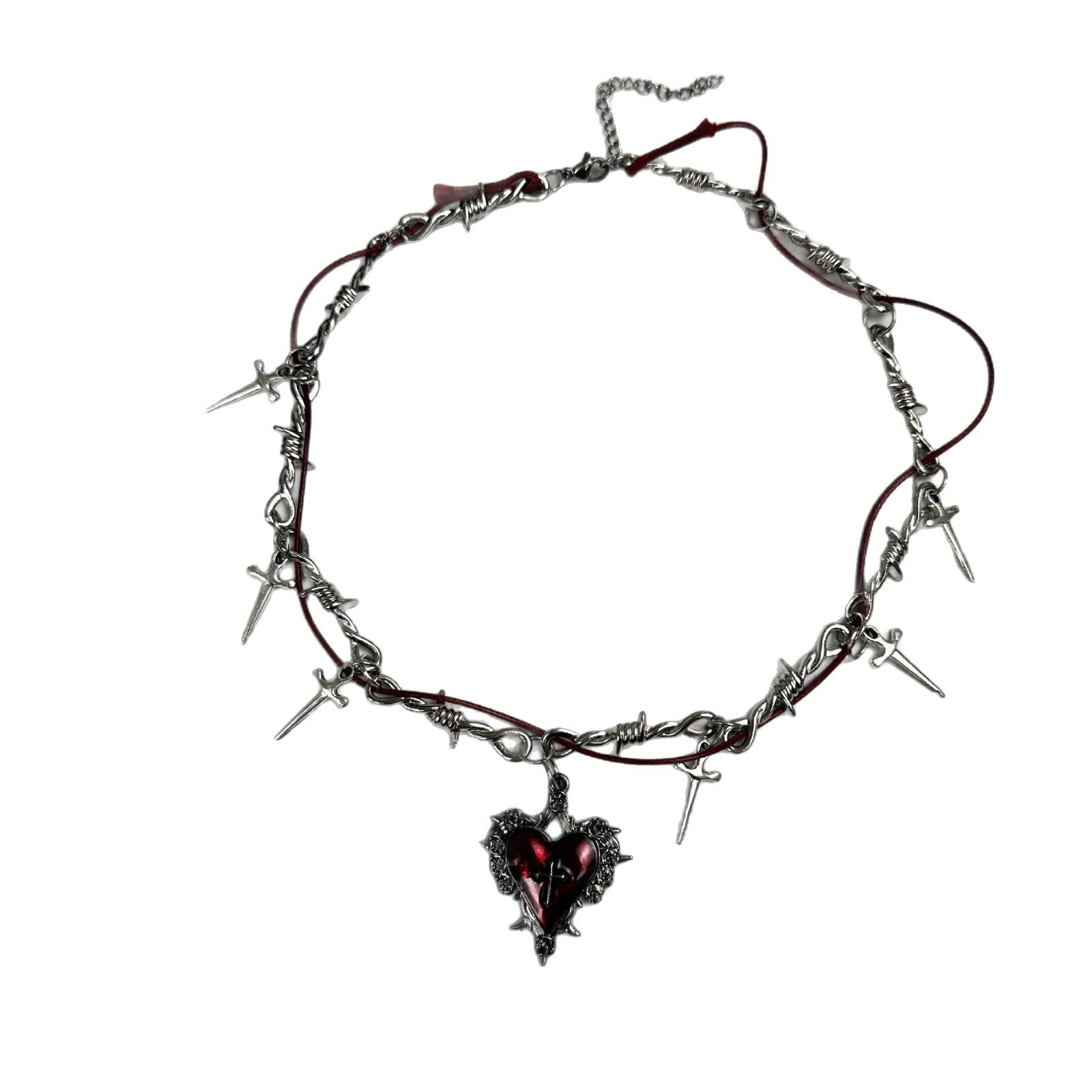 Wholesale  Thorns Bloodlike Love Necklace Gothic Thorns Rose Decorative Necklaces