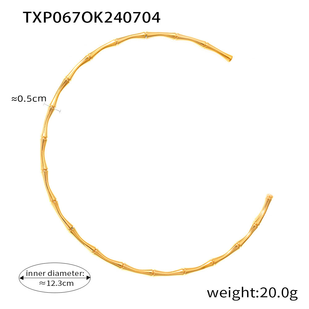 Wholesale Titanium Steel Bamboo Joint Versatile Jewelry Necklace Earrings