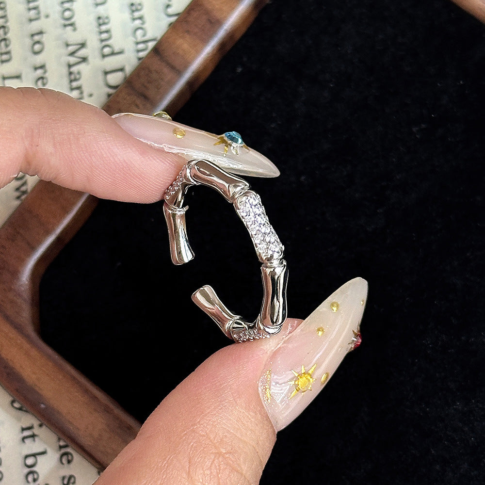 Wholesale Copper Electroplated Bamboo Diamond-Encrusted Bracelet Fashion Accessory for Women