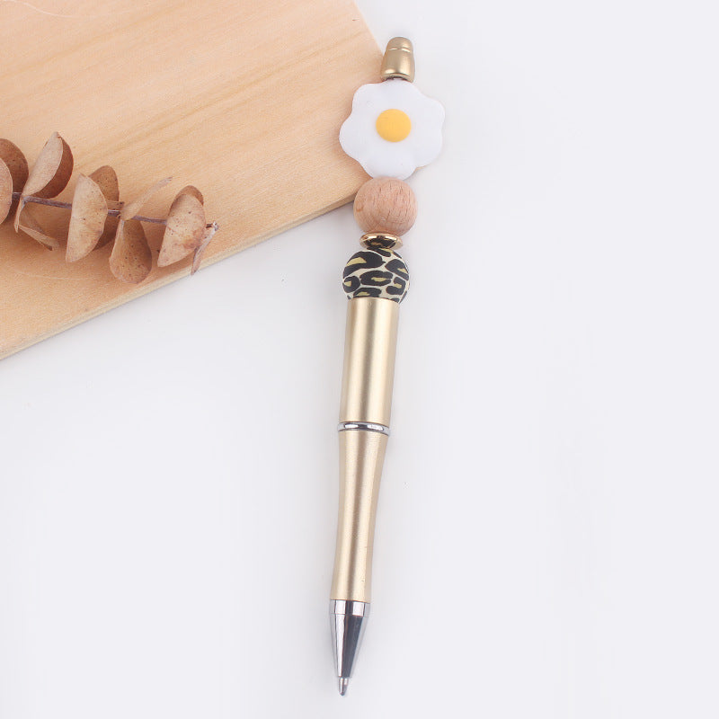 Wholesale beaded pen creative DIY cartoon daisy love silicone gum beaded pen