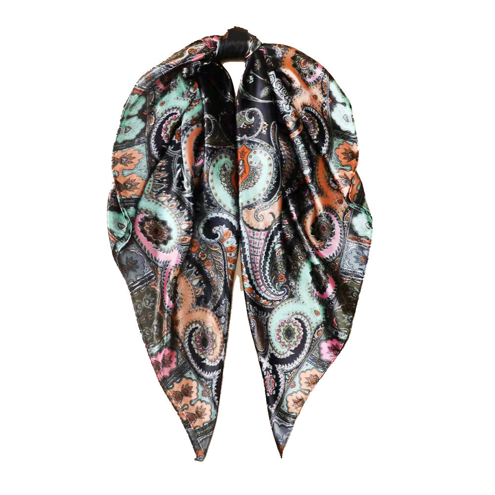 Wholesale Cashew nut printed colored  90cm square scarf