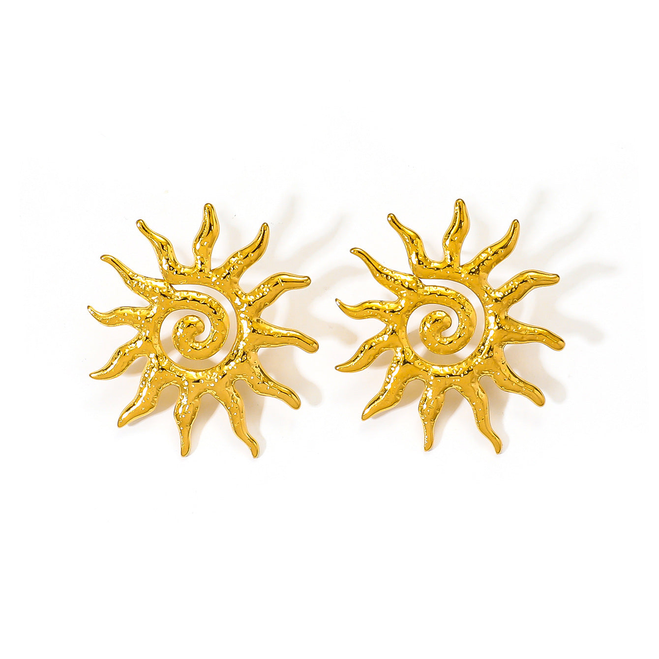 Wholesale  Gold and Silver Two-Color Stainless Steel Earrings 18K Gold Accessible