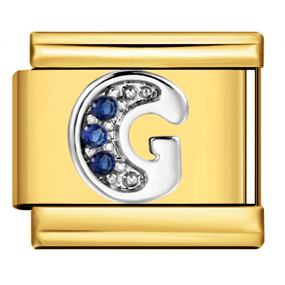 Wholesale 9mm Italian Charm Starter Bracelets DIY Letter Single Section Creative Stainless Steel Composable Bracelet