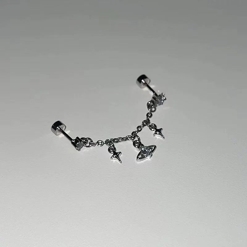 Wholesale  Love Cross Chain Tassel Ear Nail Earrings