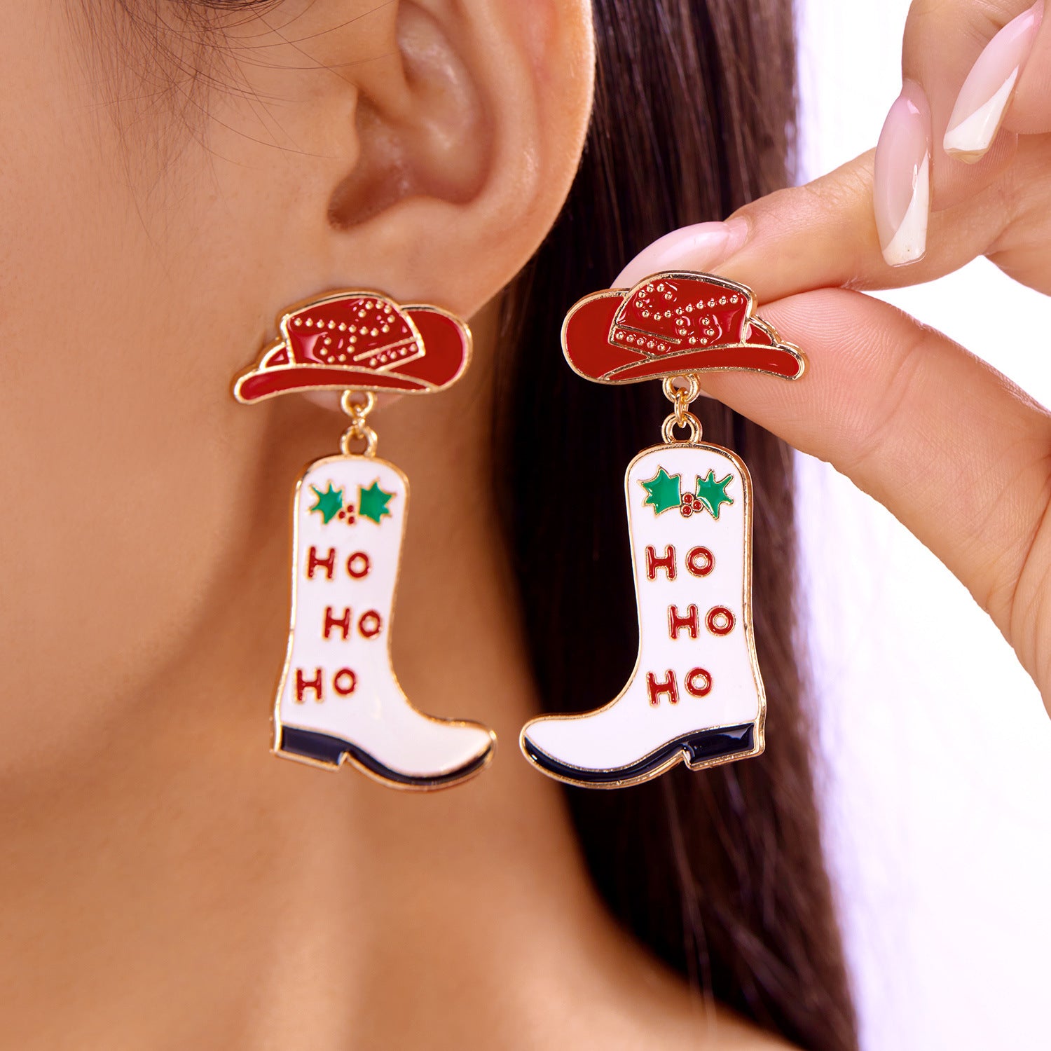 Wholesale Christmas party  colorful bells earrings