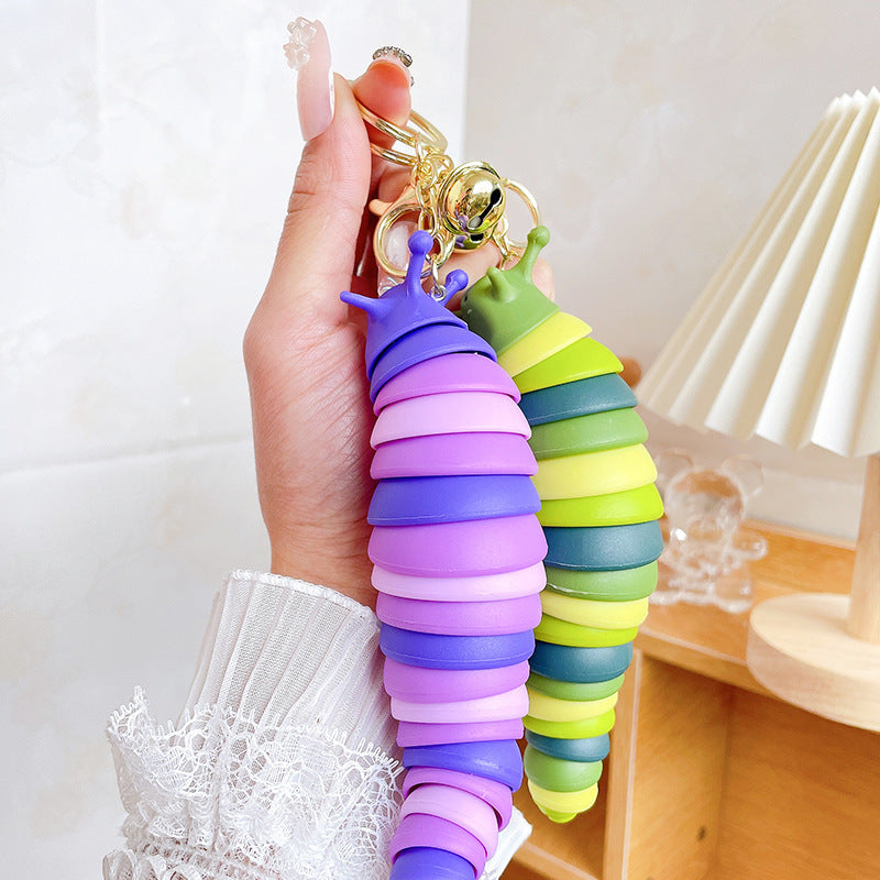 Wholesale Unzip caterpillar slug creative keychain