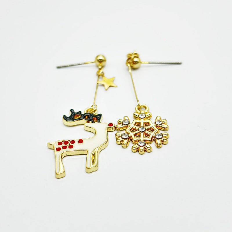 Wholesale Christmas Earrings  Christmas Hat Elk Christmas Bell Earrings