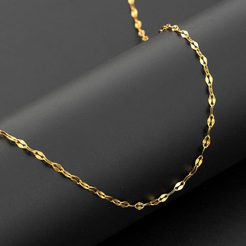 Wholesale Minimalist Titanium Steel Lip Style Clavicle Necklace