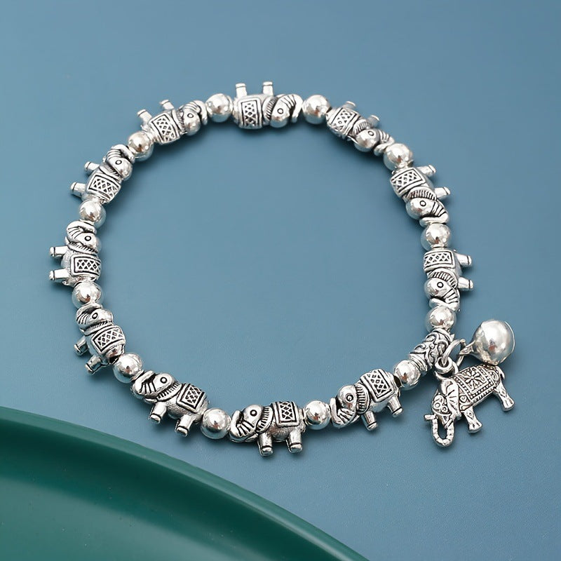 Wholesale Bohemian Antique Silver Elephant Beaded Bracelet