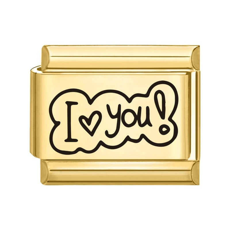 Wholesale Italian Charm Bracelet 9mm DIY Splicing Creative Pattern Stainless Steel Composable Bracelet