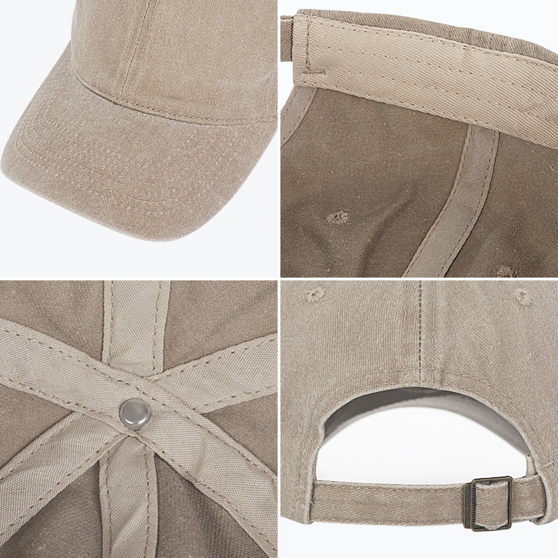 Wholesale Retro Washed Baseball Cap Women S Solid Color Adjustable Distressed Cap Fashion Accessory