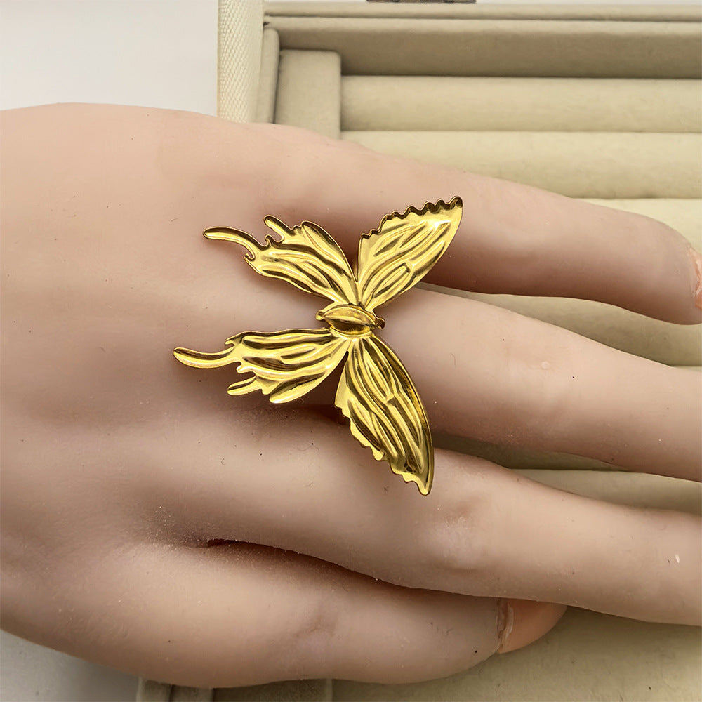 Wholesale Stainless steel  Large Flower and Leaf Rings